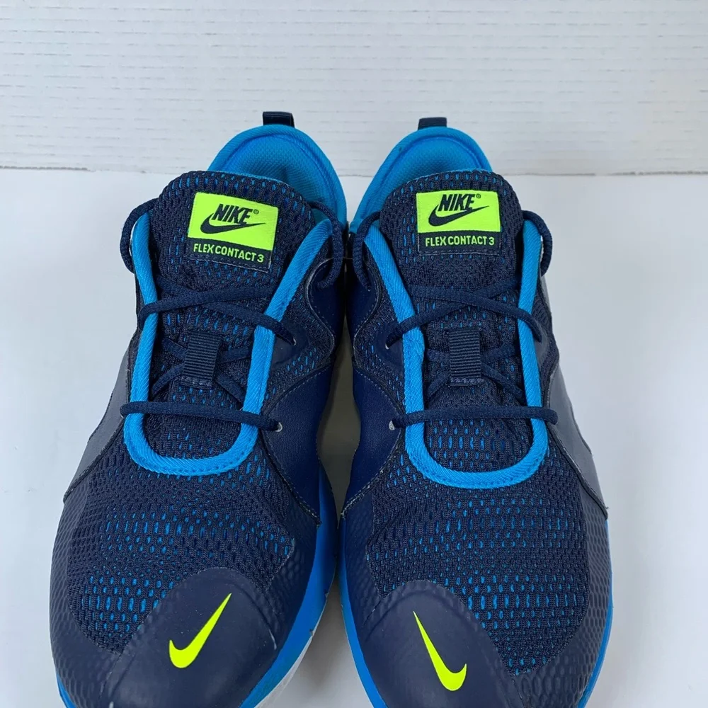 Nike Unisex Kids Flex Contact 3 Running Shoes Blue AR4151-403 Lace Up 7Y (S168)